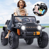 Interactive 12V Kids Car with Cushioned Spring, Cool Lights, and Remote Control