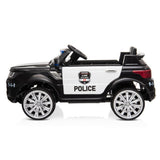 Interactive 12V Kids Police Car with Music, LED Lights, and Remote Control