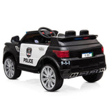 Interactive 12V Kids Police Car with Music, LED Lights, and Remote Control