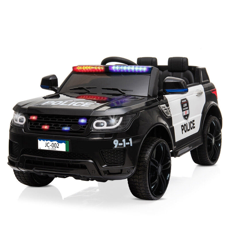Interactive 12V Kids Police SUV Ride-On Car with LED Lights, Music, Sirens, and Remote Control