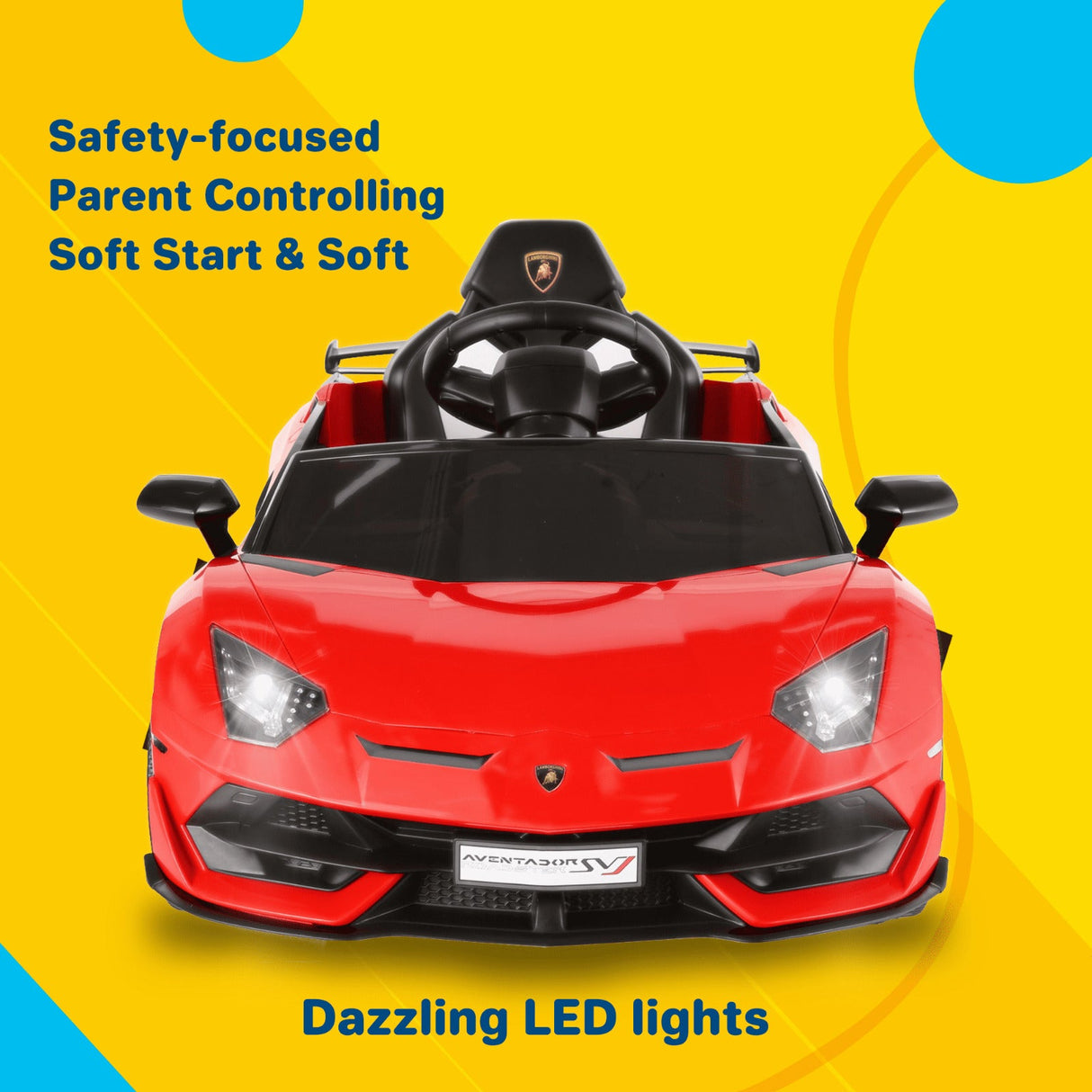 Electric Ride-On Car for Kids with Remote Control, Lights, Music, and Openable Doors