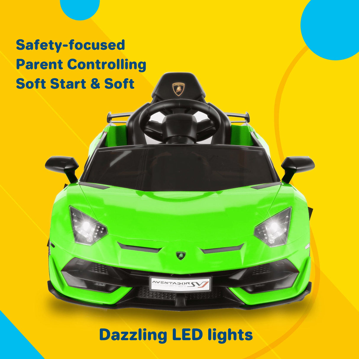 Electric Ride-On Car for Kids with Remote Control, Lights, Music, and Openable Doors