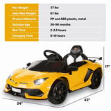 Electric Lamborghini Ride-On Car for Kids with Remote Control, Openable Doors, LED Lights, and MP3 Player