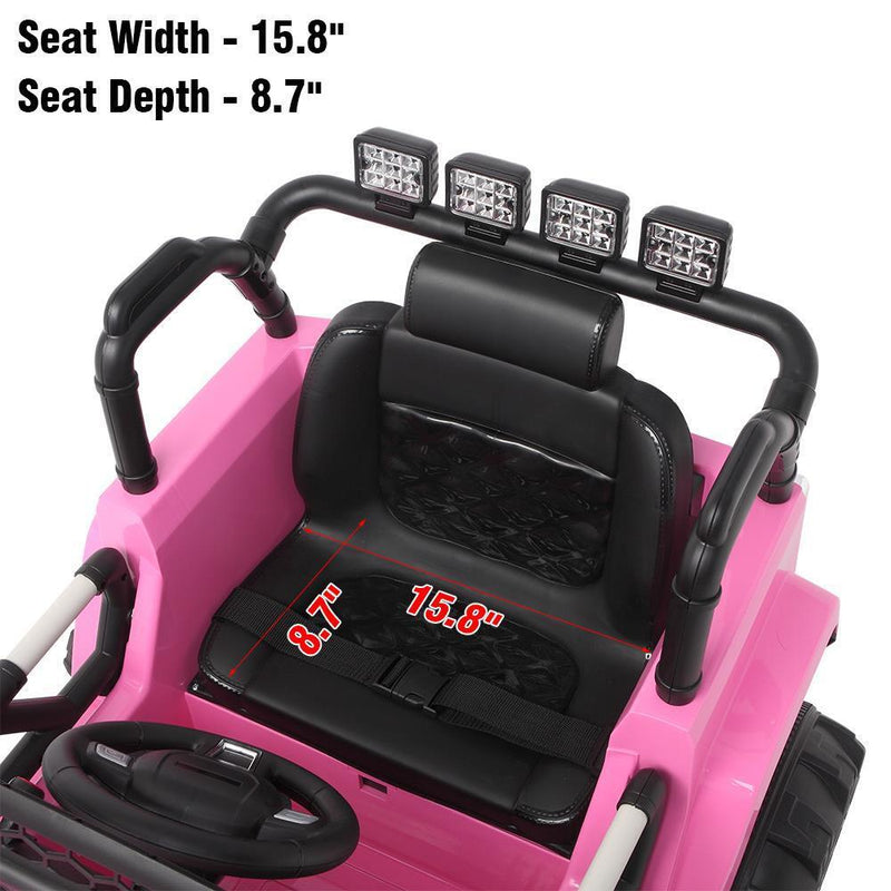 Interactive 12V Pink Ride On Car for Kids with Music and Remote Control