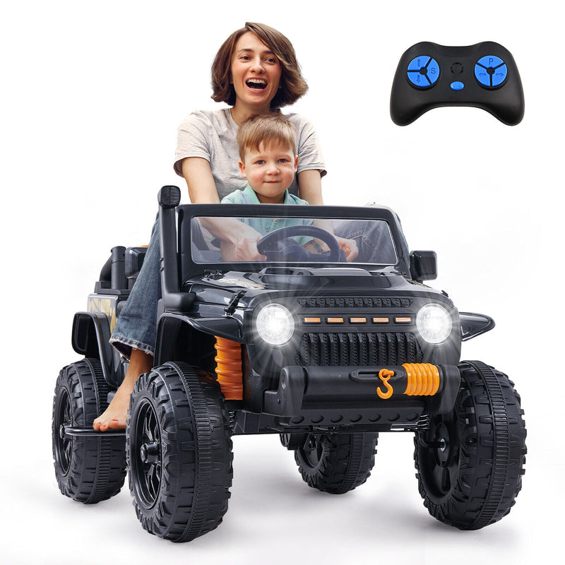 Interactive 12V Ride-On Car with Lights, Music, and Remote Control for Kids and Adults