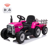 Interactive 12V Ride-On Tractor Truck with Music and Detachable Trailer - Perfect Gift for Boys and Girls