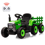 Interactive 12V Ride-On Tractor Truck with Music and Detachable Trailer - Perfect Gift for Boys and Girls