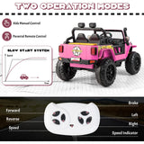 Interactive 12V Ride On Truck with Remote Control, LED Lights, and Music for Parent-Child Fun
