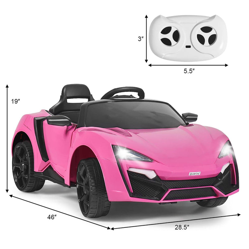 Interactive 2.4G RC Electric Car for Kids with Lights, MP3 Player, and Openable Doors - 12V