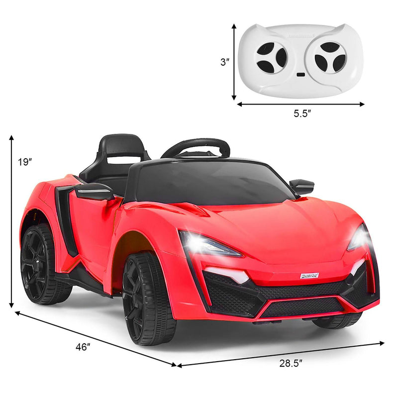 Interactive 2.4G RC Electric Car for Kids with Lights, MP3 Player, and Openable Doors - 12V