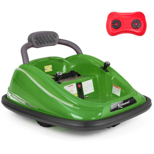 Interactive 6V Bumper Car for Kids with Remote Control, Flashing Lights, Music, and Customizable Stickers