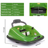 Interactive 6V Bumper Car for Kids with Remote Control, Flashing Lights, Music, and Customizable Stickers