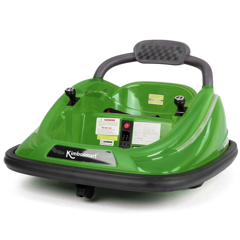 Interactive 6V Bumper Car for Kids with Remote Control, Flashing Lights, Music, and Customizable Stickers