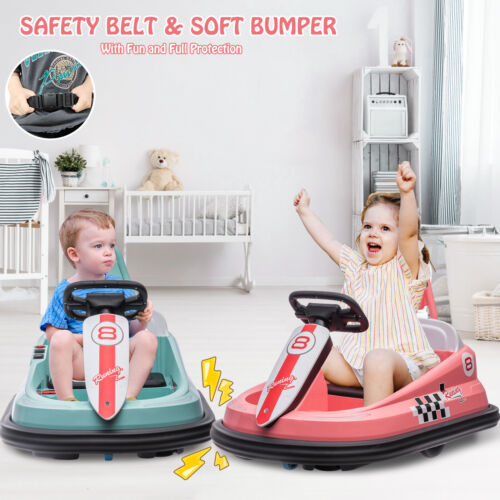 Interactive 6V Electric Bumper Car for Kids with Lights, Music, Horn, and Safety Belts