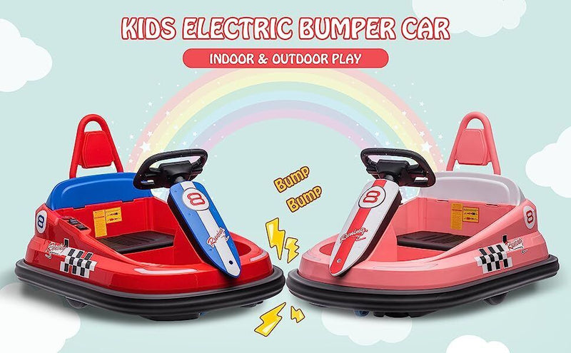 Interactive 6V Electric Bumper Car for Kids with Lights, Music, Horn, and Safety Belts