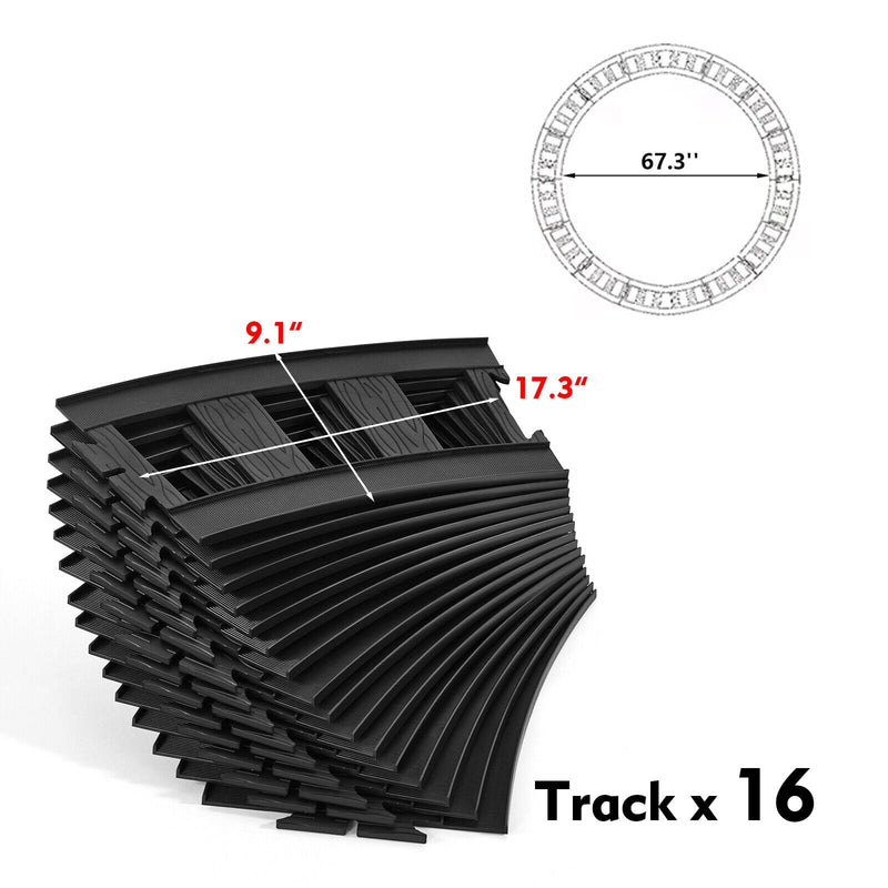 Interactive 6V Electric Kids Train Set with Track, Carriage, Lights, Whistle, Music, Storytelling, and Storage