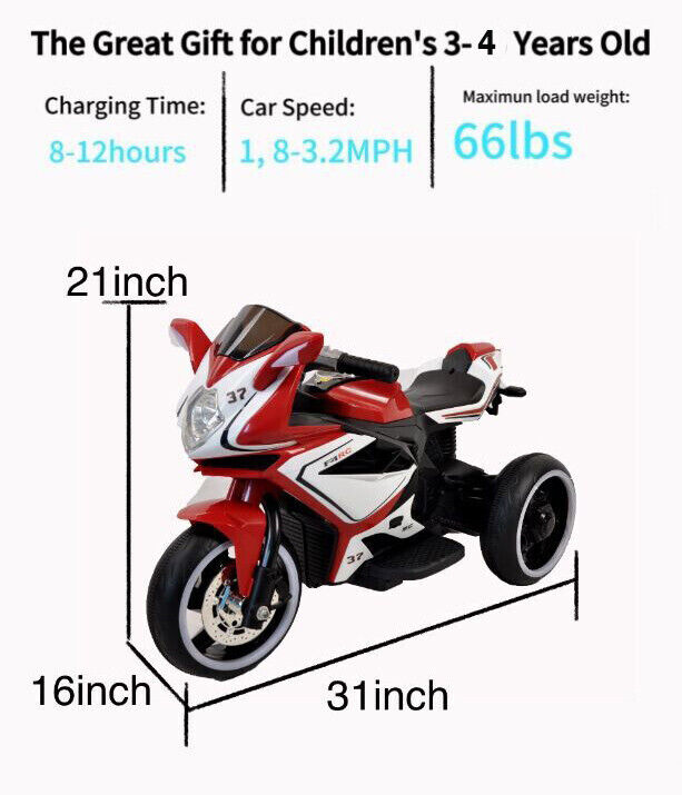 Interactive 6V Electric Ride-On Motorcycle for Kids with Music and Storytelling - One-Button Start - Perfect Gift