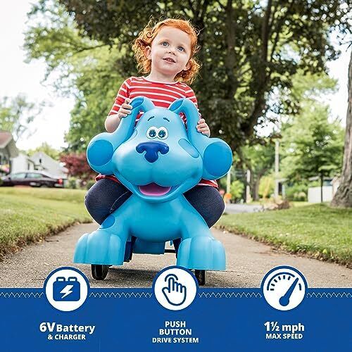 Interactive Blue's Clues Snack Time Ride-On Toy by Kid Trax - 6V Rideamals with 20 Fun Sounds