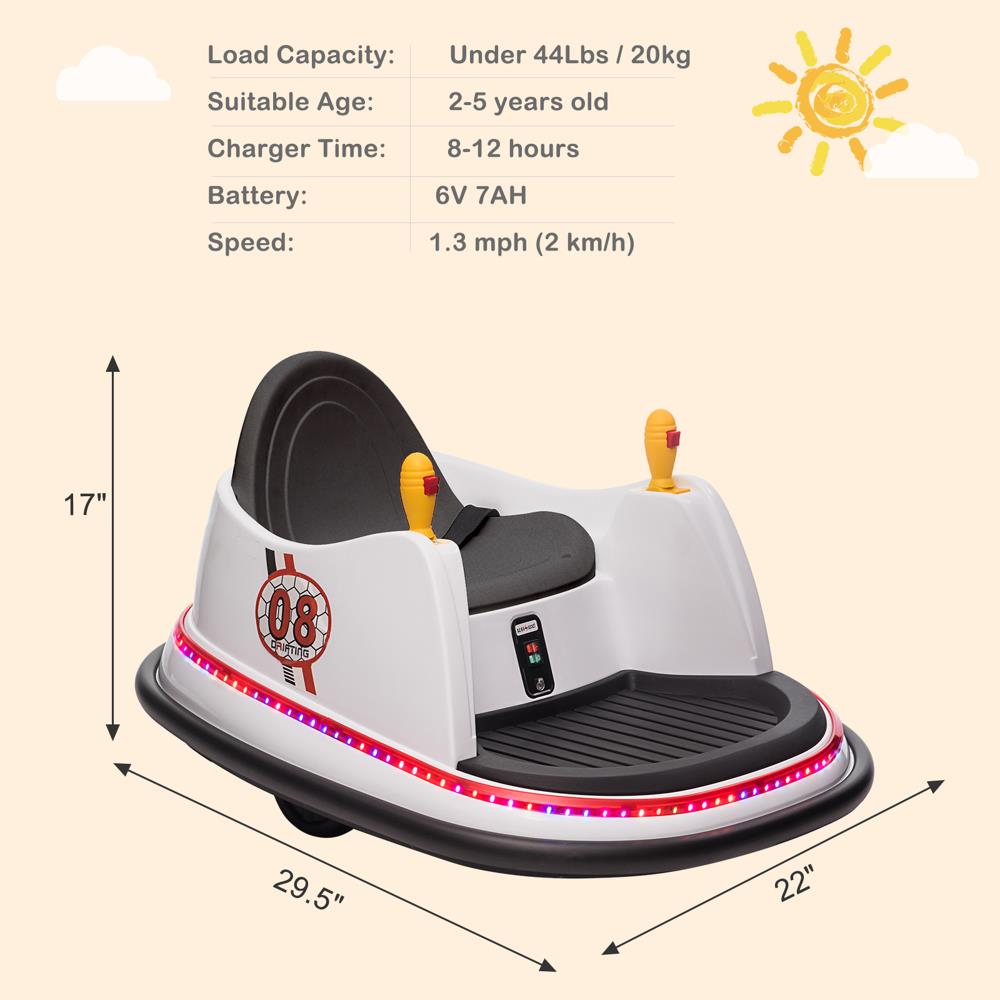 Interactive Electric Bumper Car for Kids with Music, Lights, and Parental Control - Available in 4 Vibrant Colors!