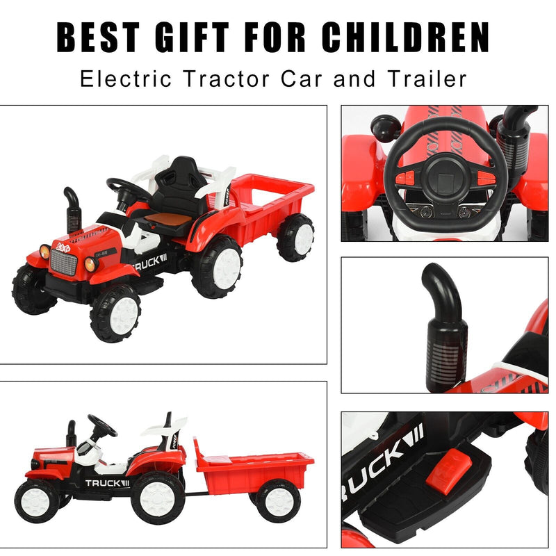 Interactive Electric Tractor Set with Detachable Cars for Toddlers 1-3 Years
