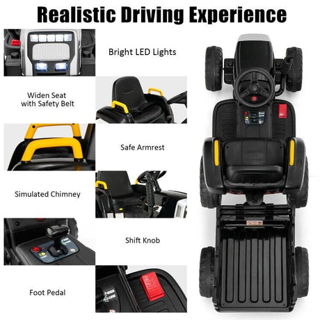 Interactive Kids Ride-On Tractor with Lights and Music - Perfect for Imaginative Play!