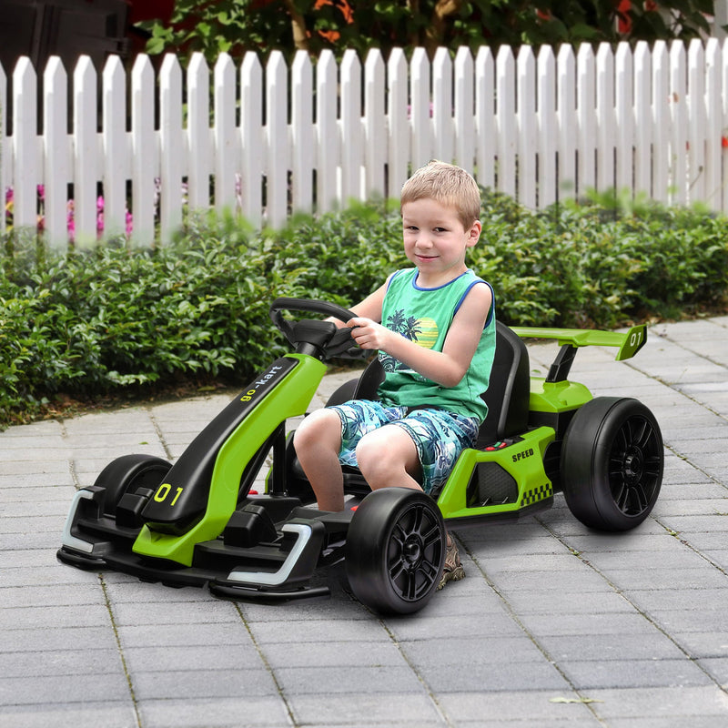 Adjustable Seat Electric Go Kart with Slow Start - 24V, 7.5 MPH