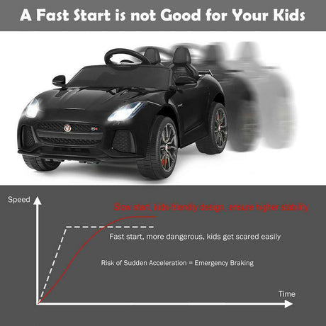 Jaguar F Type SVR 12V Licensed Ride-On Car with MP3 Player for Kids - Black