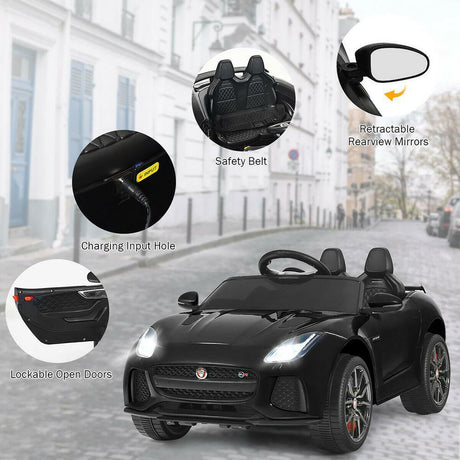 Jaguar F Type SVR 12V Licensed Ride-On Car with MP3 Player for Kids - Black