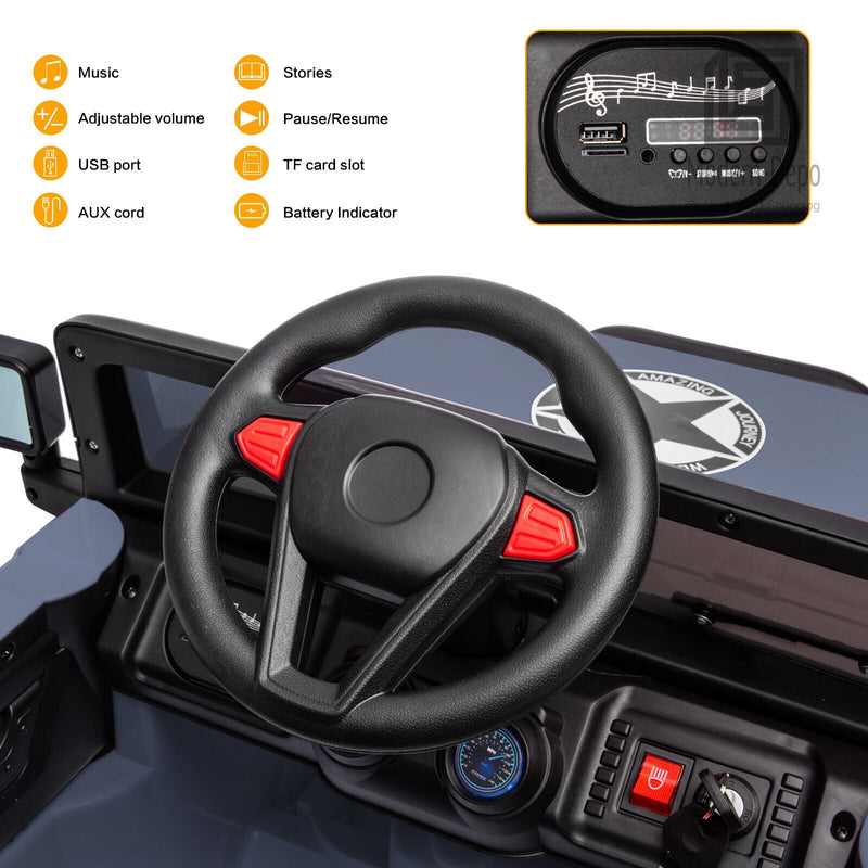 Jeep Kids Ride On Car with Parent Remote Control, Customizable Stickers, and LED Lights - 12V