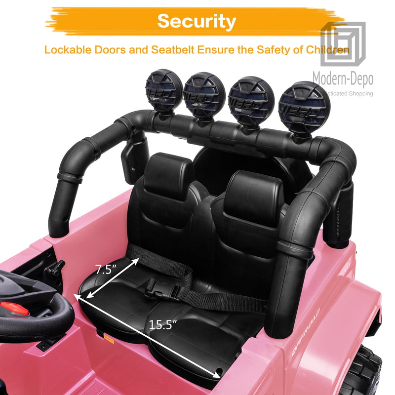 Jeep Kids Ride On Car with Parent Remote Control, Customizable Stickers, and LED Lights - 12V