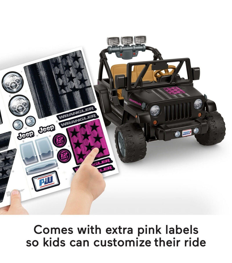 Jeep Wrangler Freedom Ride-On Toy Car with Fog Lights and Sounds - 12 Volt Power Wheels