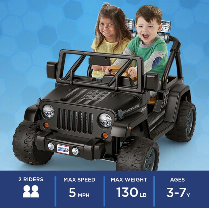 Jeep Wrangler Freedom Ride-On Toy Car with Fog Lights and Sounds - 12 Volt Power Wheels