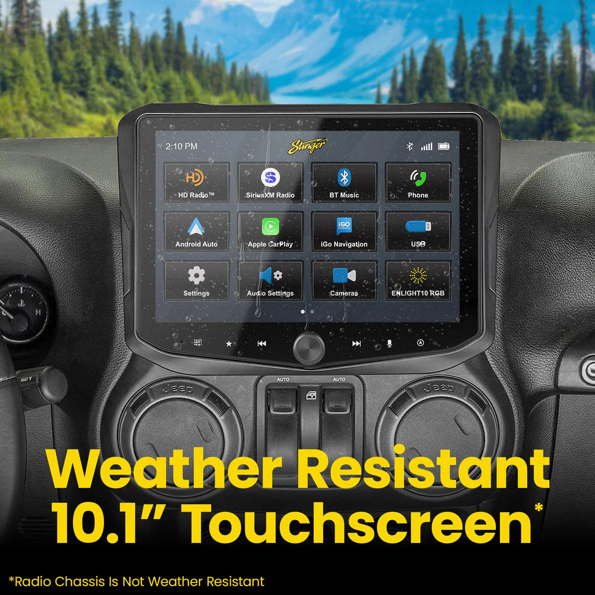 Stinger HORIZON10 10" Radio Fully Integrated Kit W/ Vehicle And Off-Road I '11-'18 JK Wranglers