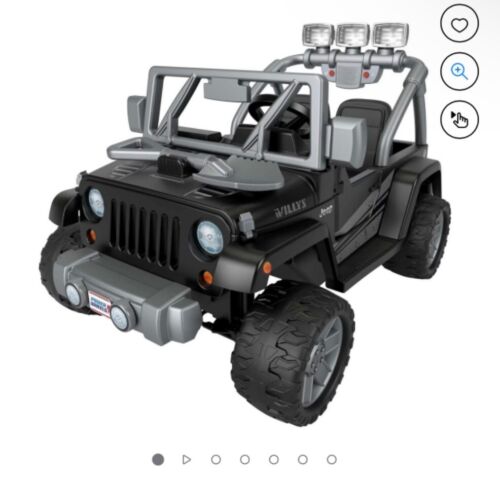 Jeep Wrangler Willys Ride-On Toy for 2 Kids, Battery-Powered, Ages 3-7