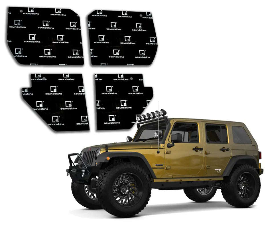 SoundSkins | 2007-2018 Jeep Wrangler JK 4 Door Sound Deadening Vehicle Specific Kit | SSK-WJK4DR | 3 Layers (Acoustic Foam, Foil, Rubber Butyl), 18.8 sq ft SoundSkins Global