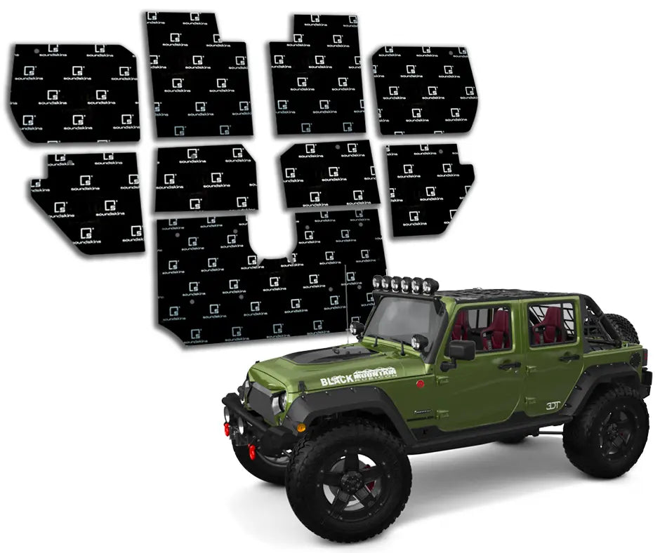 SoundSkins | 2007-2018 Jeep Wrangler JK Sound Deadening Vehicle Specific Kit | SSK-WJK | 3 Layers (Acoustic Foam, Foil, Rubber Butyl), 37 sq ft SoundSkins Global