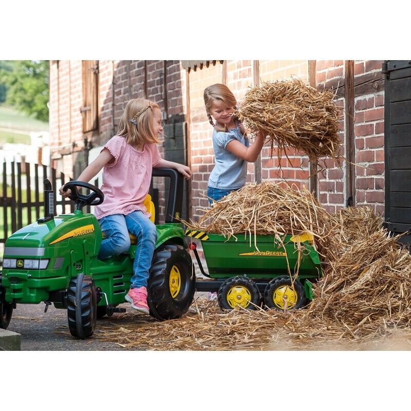 John Deere Halfpipe Tipper Trailer by Rolly Toys: The Perfect Addition to Your Playtime Fun!