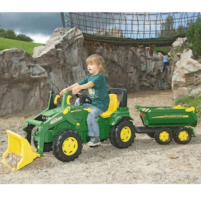John Deere Halfpipe Tipper Trailer by Rolly Toys: The Perfect Addition to Your Playtime Fun!