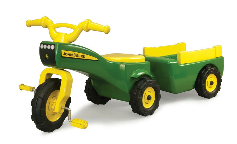 John Deere Pedal Tractor with Trailer for Indoor and Outdoor Play - Perfect for Kids!