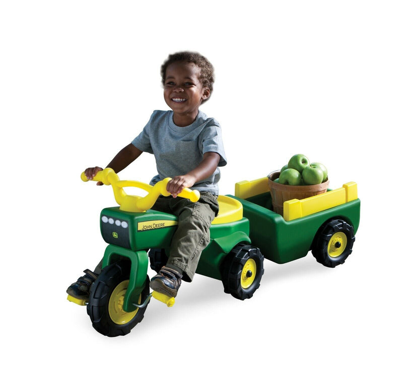 John Deere Pedal Tractor with Trailer for Indoor and Outdoor Play - Perfect for Kids!