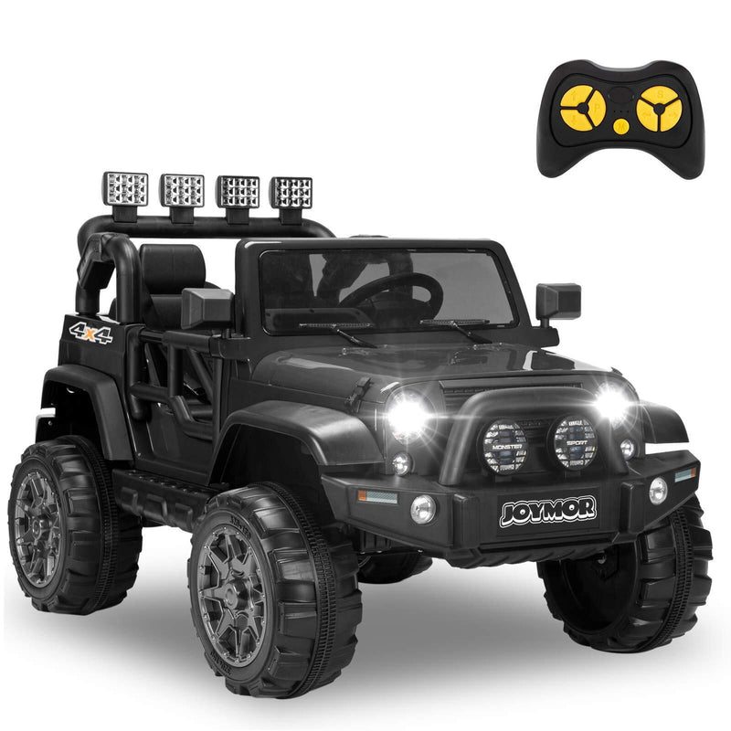 JOYMOR 12V 2-Seater Ride On Truck for Kids with Remote Control, MP3 Player, LED Lights, and Horn