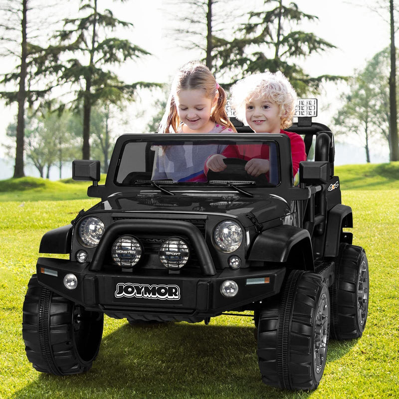 JOYMOR 12V 2-Seater Ride On Truck for Kids with Remote Control, MP3 Player, LED Lights, and Horn