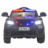 Kid Ride on Police Car with Parental Remote Control - 12V Battery Powered Electric Truck