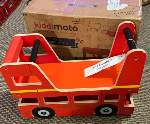 Kiddimoto London Bus Walker and Ride-On Toy for Toddlers (12-24 Months)
