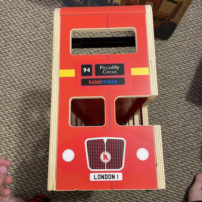 Kiddimoto London Bus Walker and Ride-On Toy for Toddlers (12-24 Months)