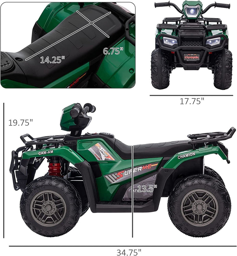 Kids 12V ATV with AUX & USB, Music & LED Lights - Battery-Powered 4 Wheeler