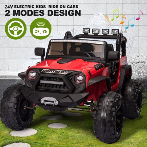 Electric JEEP Ride-On Truck for Kids with Remote Control - 24V, 2x200W, Red