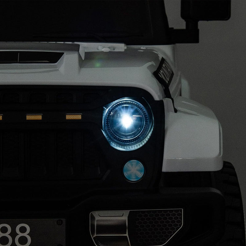 Kids Electric Ride On Jeep Toy Car with Remote Control and Music - 12V, 3 Speeds, White