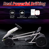 Kid's Go Kart with Wide Seat, Durable Tires, and Powerful Motors - Maximum Load 300lbs