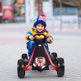 Kids' Pedal Car Go Kart - Adjustable Seat, 4 Wheels, Black
